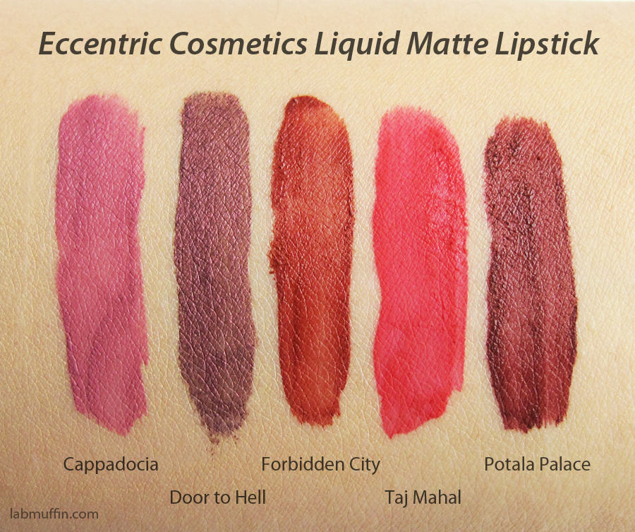 Eccentric Cosmetics Matte Liquid Lipsticks Swatches and Review