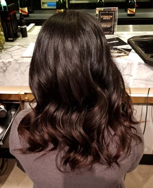 medium ash brown hair on asian