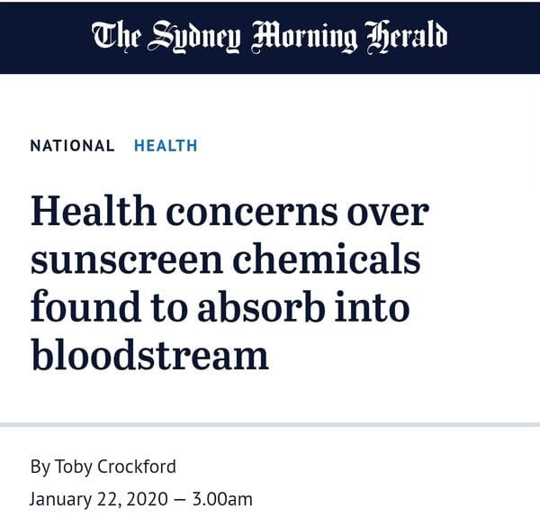 sunscreen chemicals bloodstream