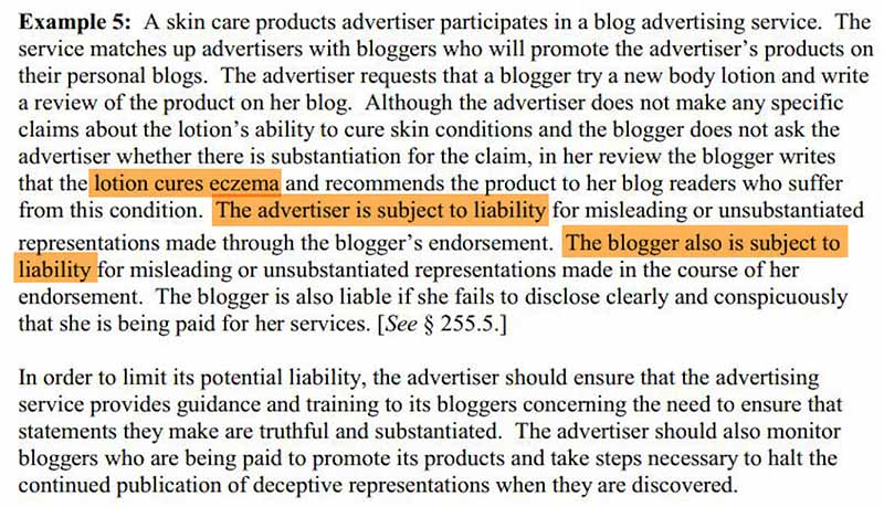 FTC Blogger Drug Claim Guidelines