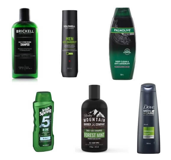 mens shampoo green black