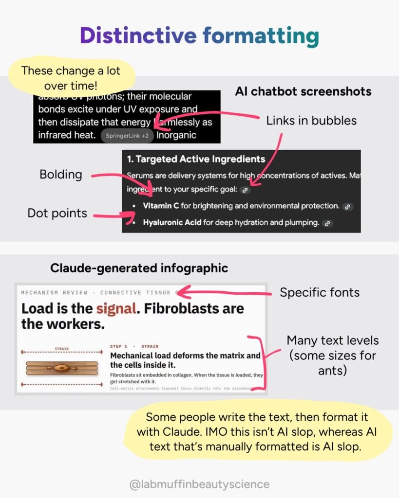 AI formatting examples